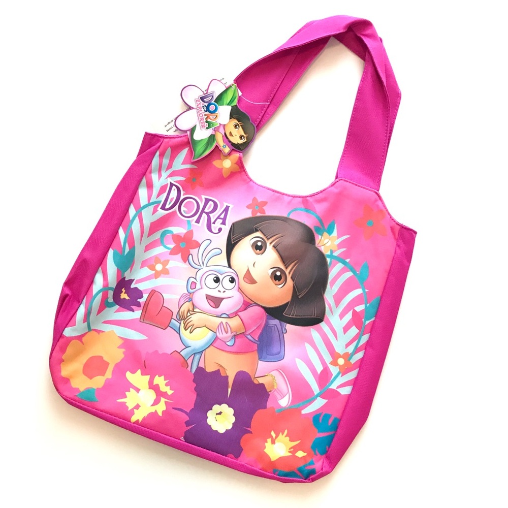 Dora the Explorer pink kids girls tote bag